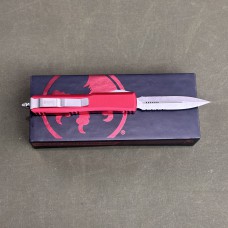 Microtech Ultratech D/E Red Satin Partial Serrated